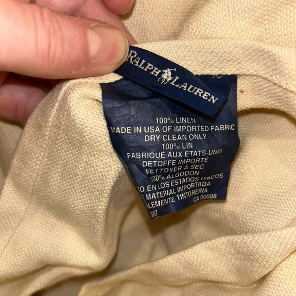 Ralph Lauren 100% Linen cream black piping trim STANDARD QUEEN sham pillow… - Picture 2 of 4